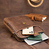 Сумка чоловіча планшет на два відділення шкіряна SHVIGEL 11285 Коричнева, фото 7