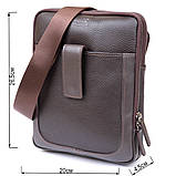 Сумка чоловіча планшет на два відділення шкіряна флотар SHVIGEL 11286 Коричнева, фото 3