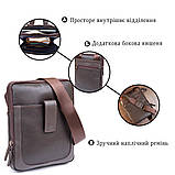 Сумка чоловіча планшет на два відділення шкіряна флотар SHVIGEL 11286 Коричнева, фото 4