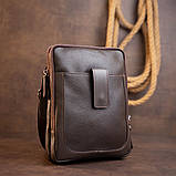 Сумка чоловіча планшет на два відділення шкіряна флотар SHVIGEL 11286 Коричнева, фото 8