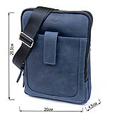 Сумка чоловіча планшет на два відділення вінтажна шкіряна SHVIGEL 11284 Синя, фото 3