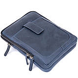 Сумка чоловіча планшет на два відділення вінтажна шкіряна SHVIGEL 11284 Синя, фото 5