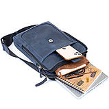 Сумка чоловіча планшет на два відділення вінтажна шкіряна SHVIGEL 11284 Синя, фото 6