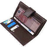 Містке вертикальне чоловіче портмоне з натуральної шкіри з тисненням під крокодила CANPELLINI 21837 Коричневе, фото 3