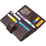 Містке вертикальне чоловіче портмоне з натуральної шкіри з тисненням під крокодила CANPELLINI 21837 Коричневе, фото 4