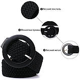 Жіночий текстильний ремінь Vintage 20821 Чорний, фото 4