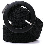 Жіночий текстильний ремінь Vintage 20821 Чорний, фото 7