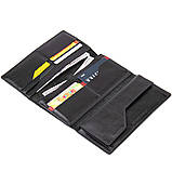 Шкіряне глянсове портмоне GRANDE PELLE 11471 Чорний, фото 4