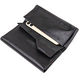 Шкіряне глянсове портмоне GRANDE PELLE 11471 Чорний, фото 5