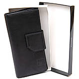 Шкіряне глянсове портмоне GRANDE PELLE 11471 Чорний, фото 6