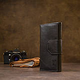 Шкіряне глянсове портмоне GRANDE PELLE 11471 Чорний, фото 7