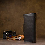 Шкіряне глянсове портмоне GRANDE PELLE 11471 Чорний, фото 8