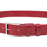 Оригінальний яскравий ремінь із натуральної шкіри Grande Pelle 21458 Бордовий, фото 3