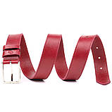 Оригінальний яскравий ремінь із натуральної шкіри Grande Pelle 21458 Бордовий, фото 5