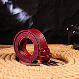 Оригінальний яскравий ремінь із натуральної шкіри Grande Pelle 21458 Бордовий, фото 6