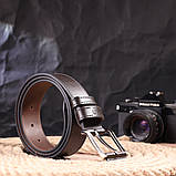 Стильний чоловічий ремінь із натуральної шкіри Grande Pelle 21462 Коричневий, фото 6