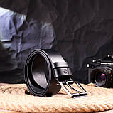 Ремінь для чоловіків з натуральної шкіри Grande Pelle 21466 Чорний, фото 6