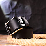 Ремінь для чоловіків з натуральної шкіри Grande Pelle 21466 Чорний, фото 8