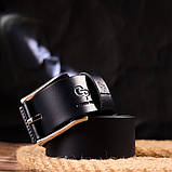 Ідеальний ремінь для чоловіків із натуральної шкіри Grande Pelle 21470 Синій, фото 8