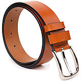 Люксовий ремінь для чоловіків з натуральної шкіри Grande Pelle 21473 Рудий, фото 2