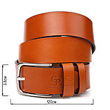 Люксовий ремінь для чоловіків з натуральної шкіри Grande Pelle 21473 Рудий, фото 3