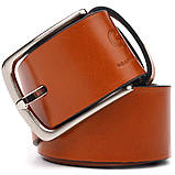 Люксовий ремінь для чоловіків з натуральної шкіри Grande Pelle 21473 Рудий, фото 7