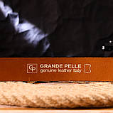 Люксовий ремінь для чоловіків з натуральної шкіри Grande Pelle 21473 Рудий, фото 9