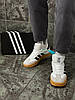 Чоловічі кросівки Adidas Samba og Gray White Black Взуття Адідас Самба біло-сірі шкіра замш низькі весна осінь, фото 8