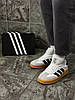 Чоловічі кросівки Adidas Samba og Gray White Black Взуття Адідас Самба біло-сірі шкіра замш низькі весна осінь, фото 9
