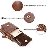 Барсетка поясна чоловіча Vintage 20417 Коричнева, фото 5