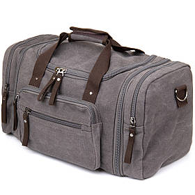 Дорожня сумка текстильна Vintage 20665 Сіра