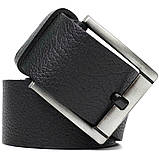 Чоловічий джинсовий ремінь з механічною пряжкою з натуральної шкіри BOND 22070 Чорний, фото 4