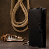 Оригінальне шкіряне портмоне унісекс GRANDE PELLE 11513 Чорний, фото 7