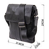 Сумка чоловіча почтальонка Vintage 20442 Чорна, фото 3