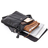 Сумка чоловіча почтальонка Vintage 20442 Чорна, фото 7