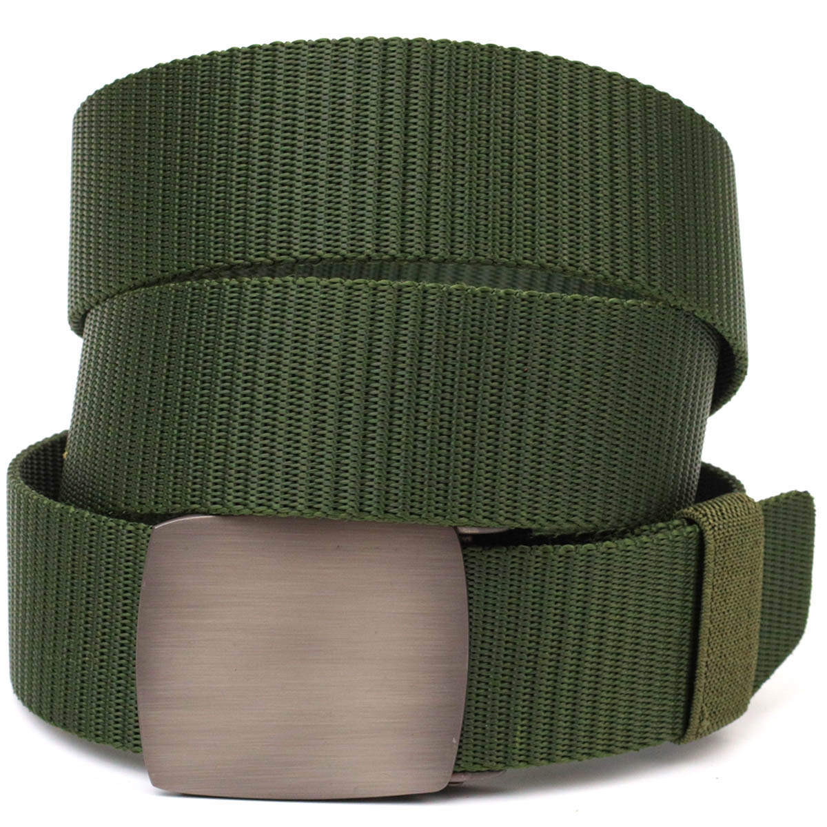 Міцний чоловічий ремінь з металевою пряжкою з текстилю 20595 Vintage Зелений, фото 1