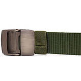 Міцний чоловічий ремінь з металевою пряжкою з текстилю 20595 Vintage Зелений, фото 6