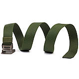 Міцний чоловічий ремінь з металевою пряжкою з текстилю 20595 Vintage Зелений, фото 7