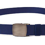 Надійний чоловічий ремінь із металевою пряжкою з текстилю 20596 Vintage Синій, фото 2