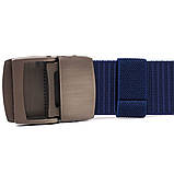 Надійний чоловічий ремінь із металевою пряжкою з текстилю 20596 Vintage Синій, фото 5