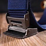 Надійний чоловічий ремінь із металевою пряжкою з текстилю 20596 Vintage Синій, фото 9