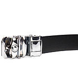 Брючний чоловічий ремінь із пряжкою автомат з натуральної шкіри 21465 Vintage Чорний, фото 3