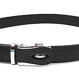 Брючний чоловічий ремінь із пряжкою автомат з натуральної шкіри 21465 Vintage Чорний, фото 4