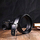 Брючний чоловічий ремінь із пряжкою автомат з натуральної шкіри 21465 Vintage Чорний, фото 5