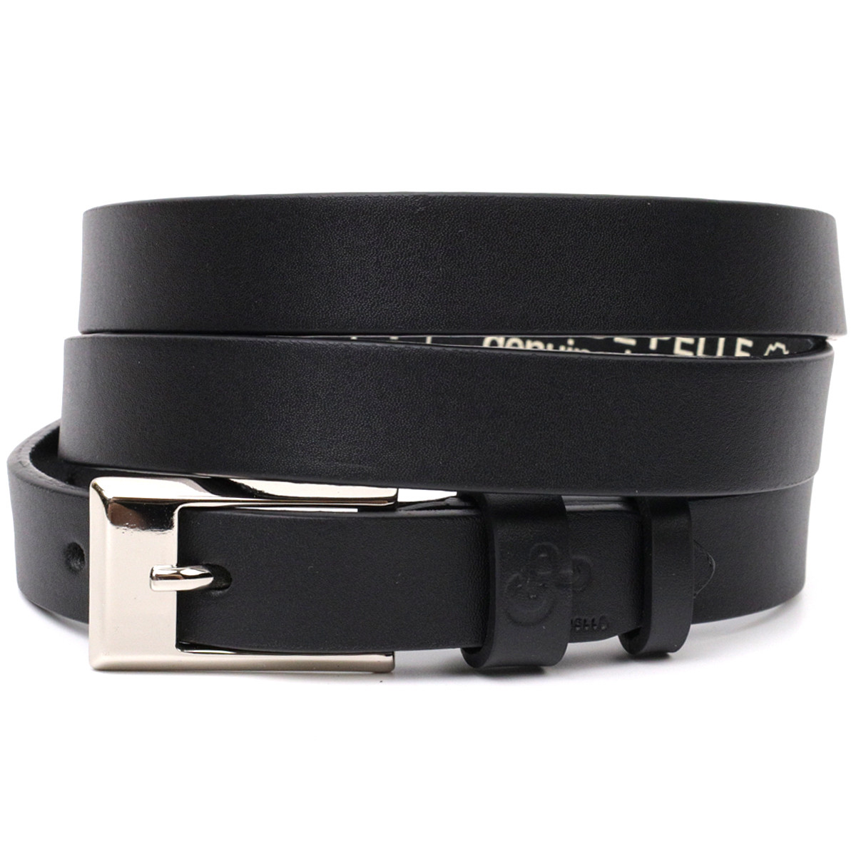 Тонкий жіночий ремінь із натуральної шкіри GRANDE PELLE 11673 Чорний, фото 1