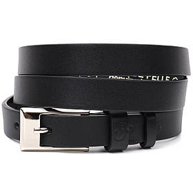 Тонкий жіночий ремінь із натуральної шкіри GRANDE PELLE 11673 Чорний