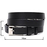 Тонкий жіночий ремінь із натуральної шкіри GRANDE PELLE 11673 Чорний, фото 3