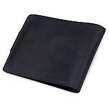 Чоловіче компактне шкіряне портмоне GRANDE PELLE 11519 Темно-синій, фото 2