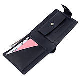 Чоловіче компактне шкіряне портмоне GRANDE PELLE 11519 Темно-синій, фото 3