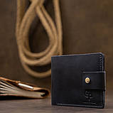 Чоловіче компактне шкіряне портмоне GRANDE PELLE 11519 Темно-синій, фото 5